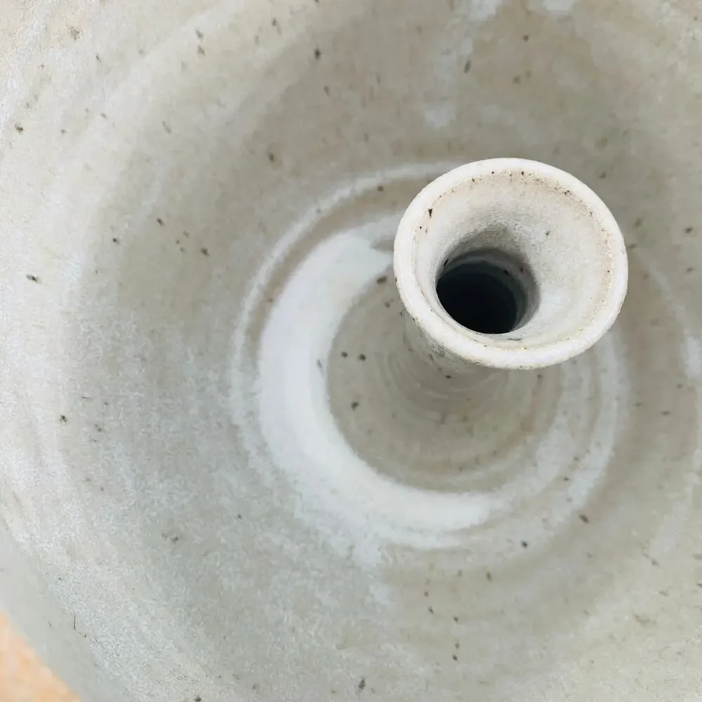 Pottery Steamer Asian Pot Studio Art Funnel Chimney Ceramic Cooking Imperfect